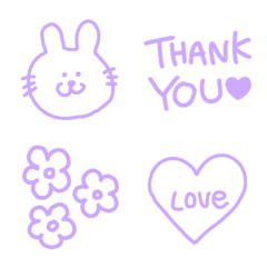 [LINE絵文字] かわいいパープルカラー絵文字！の画像