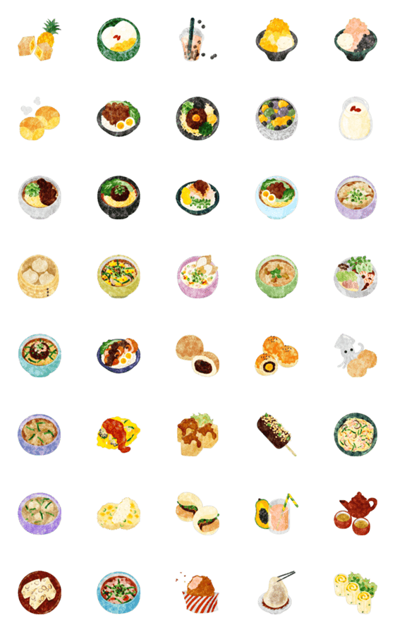 [LINE絵文字]美味しい台湾料理の絵文字の画像一覧