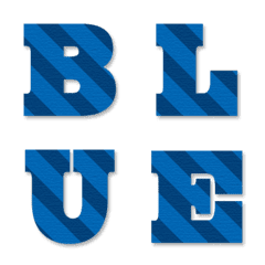 [LINE絵文字] 濃いブルー ボーダー アルファベットの画像