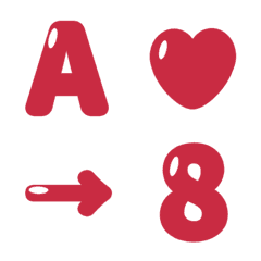 [LINE絵文字] 赤 あか♥ ABC 123 英語 数字の画像