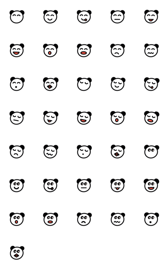 [LINE絵文字]Simple panda_の画像一覧