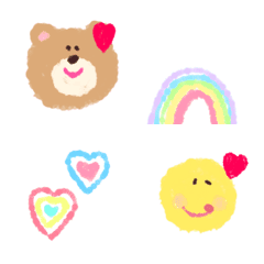 [LINE絵文字] 絵の具風♡cute絵文字の画像