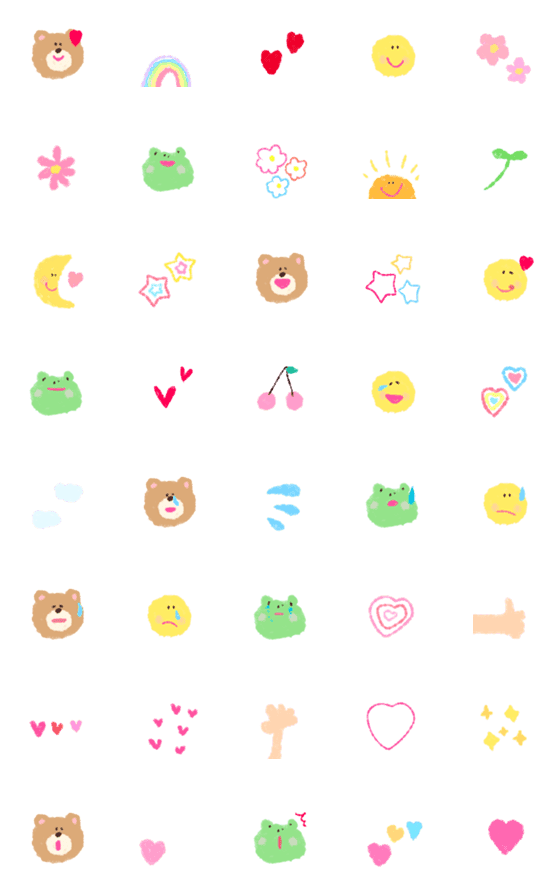 [LINE絵文字]絵の具風♡cute絵文字の画像一覧