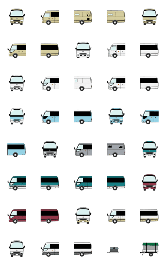 [LINE絵文字]愛車の絵文字 -キャンピングカー編の画像一覧