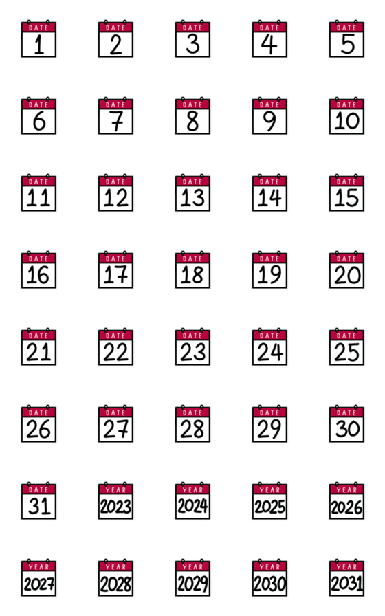 [LINE絵文字]Calendar_4の画像一覧