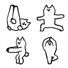 [LINE絵文字] ヨガ猫と愉快な仲間たちとフィットネスの画像