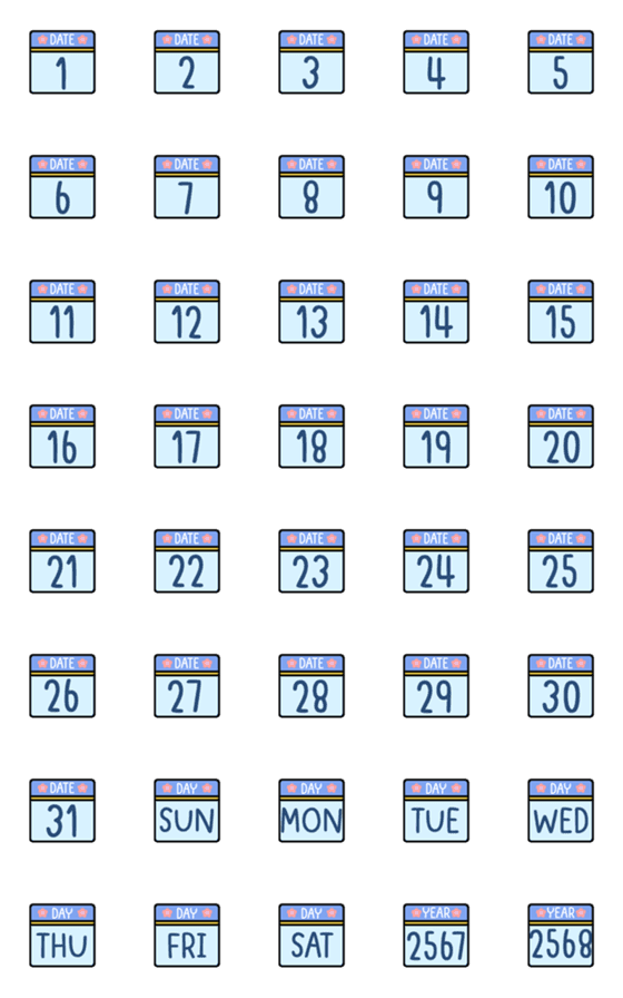 [LINE絵文字]Calendar 7の画像一覧