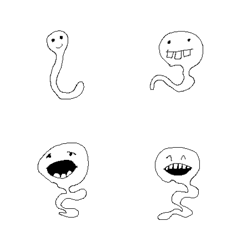 [LINE絵文字] I am worm whiteの画像