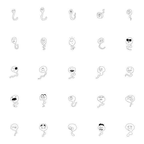 [LINE絵文字]I am worm whiteの画像一覧