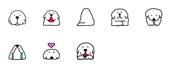 [LINE絵文字]white big dog like great pyreneesの画像一覧