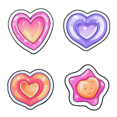 [LINE絵文字] Heart sweet pastel emojiの画像