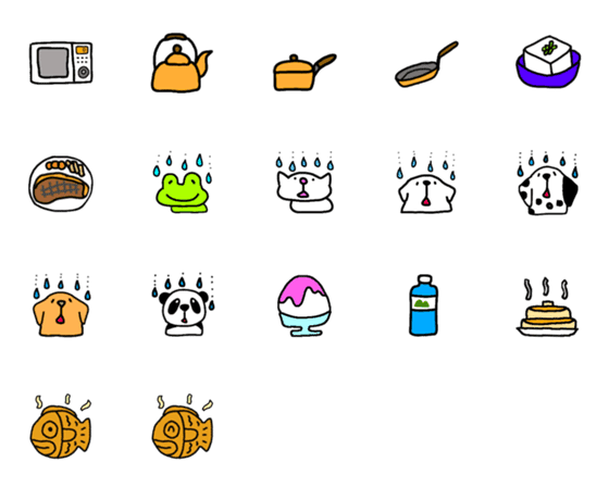 [LINE絵文字]Cooking and rainy day animalsの画像一覧