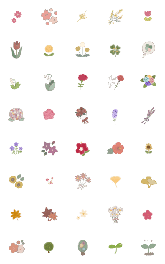 [LINE絵文字]植物たち、たくさん。の画像一覧