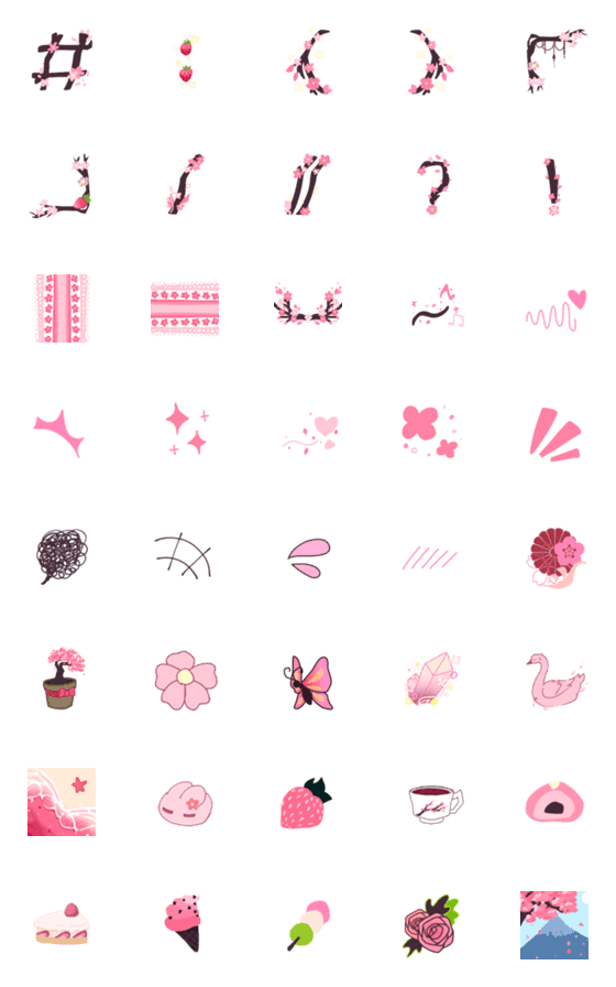 [LINE絵文字]sweet spring emoji themeの画像一覧