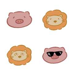 [LINE絵文字] little lion and little pigの画像