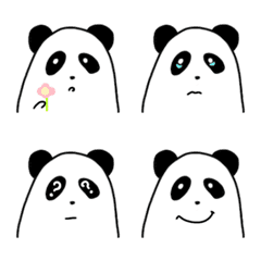 [LINE絵文字] シンプルでゆるいかわいいパンダの画像