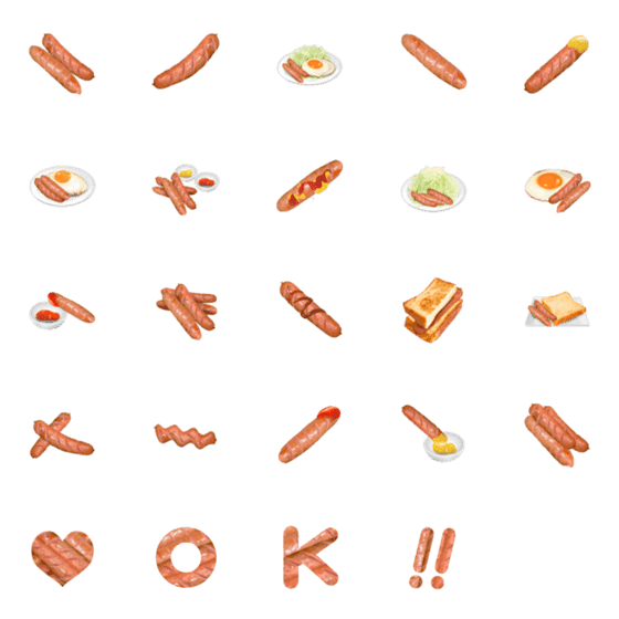 [LINE絵文字]ウィンナー 朝食の画像一覧