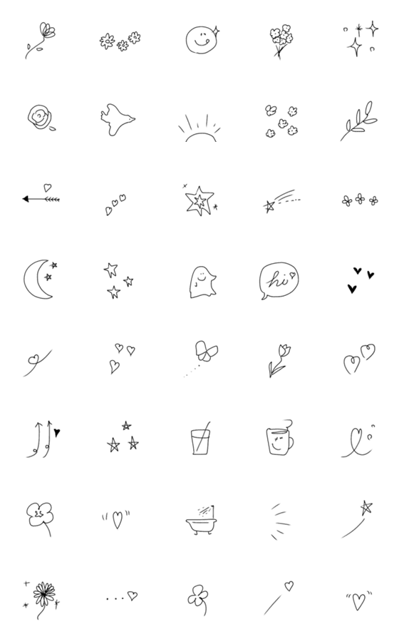 [LINE絵文字]✳︎simple…モノトーン✳︎の画像一覧