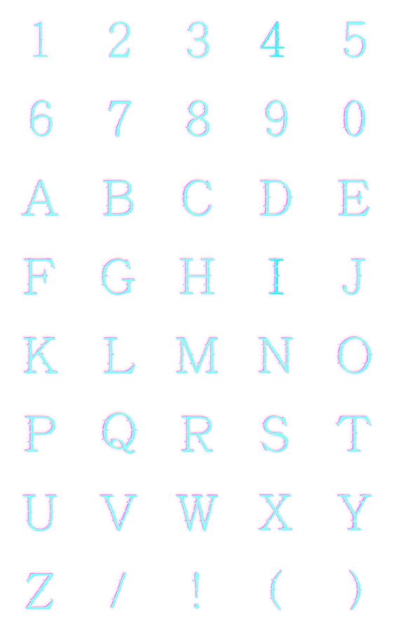 [LINE絵文字]cyberpunk alphanumeric stickersの画像一覧