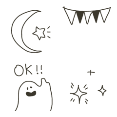 [LINE絵文字] シンプル〜モノトーン Halloween♡♡の画像