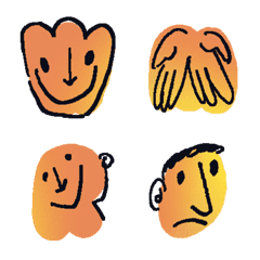 [LINE絵文字] orange faceの画像