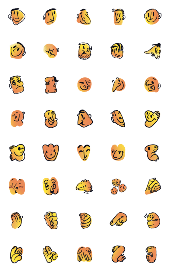 [LINE絵文字]orange faceの画像一覧