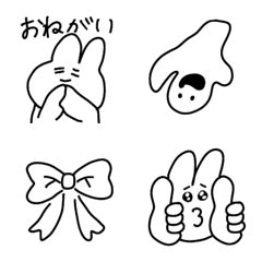 [LINE絵文字] シンプルな毎日使える落書き絵文字20の画像