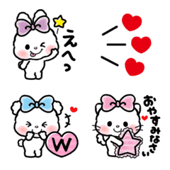 [LINE絵文字] ▶︎動く♡リボンギャルズ♡絵文字の画像