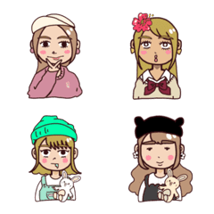 [LINE絵文字] yumeppoi funny girlsの画像