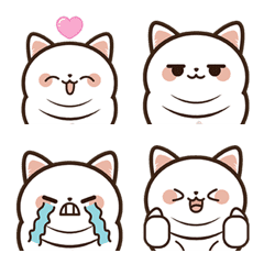 [LINE絵文字] Sense of fun with Cat Emoji: Shiro Chanの画像