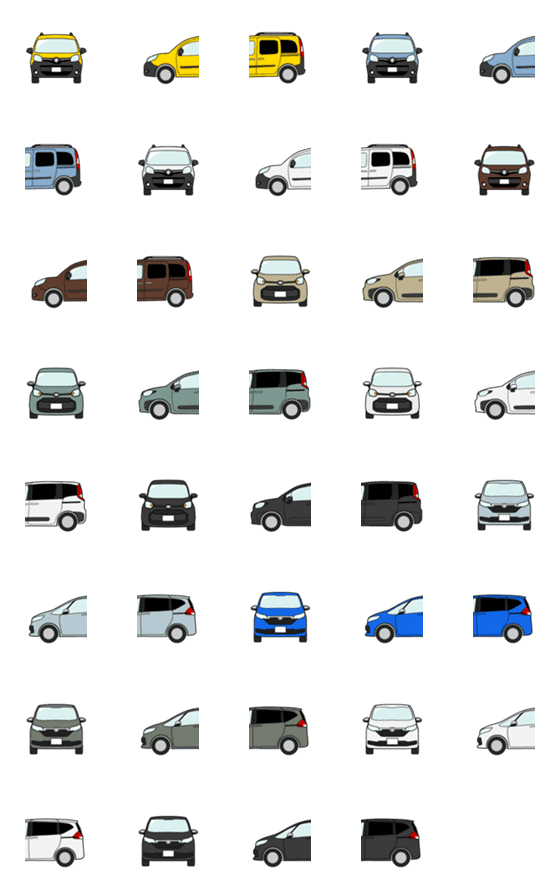 [LINE絵文字]愛車の絵文字 -コンパクトミニバン編の画像一覧