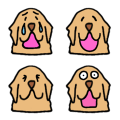 [LINE絵文字] golden retriever's joy, anger, sadnessの画像