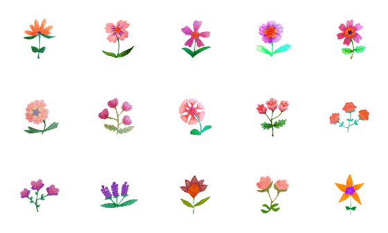 [LINE絵文字]The beautiful purly flowersの画像一覧