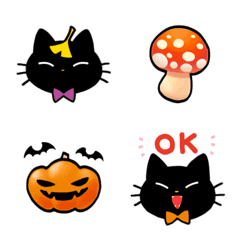 [LINE絵文字] ハロウィンと黒猫の絵文字の画像