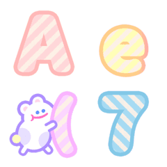 [LINE絵文字] 桃色 ピンク チェック♥ ABC 123 英語 数字の画像