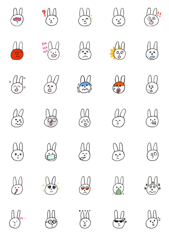 [LINE絵文字]ugly rabbitの画像一覧