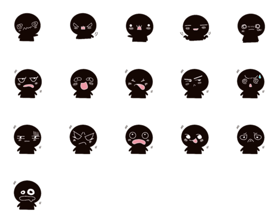 [LINE絵文字]Black body emoji v3の画像一覧