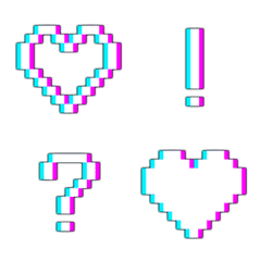 [LINE絵文字] Glitch Emoji - Pixel art Ver.1の画像