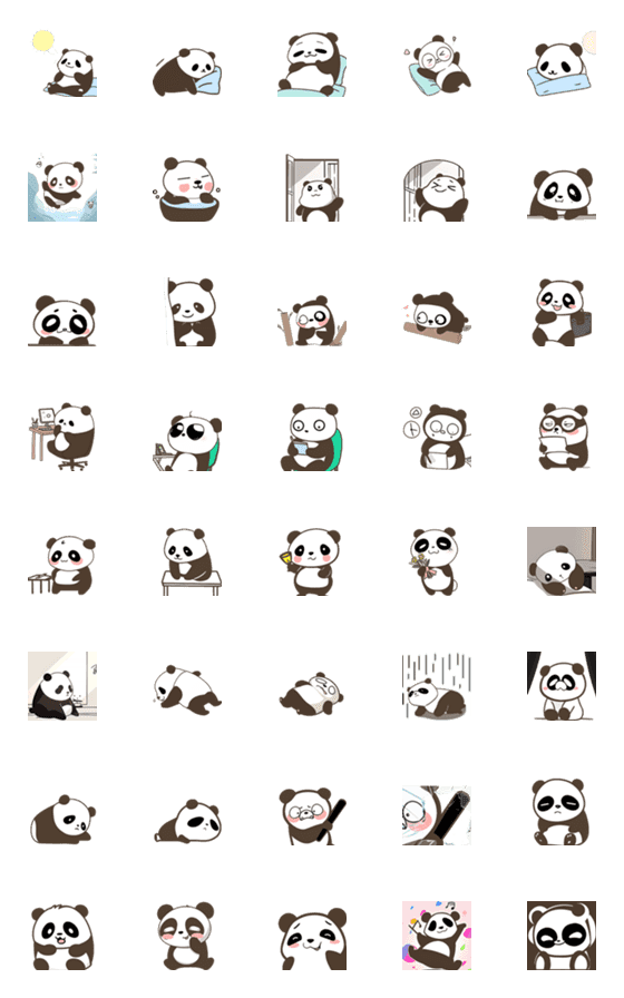 [LINE絵文字]Panda_1(2023 LET'S DRAW)の画像一覧