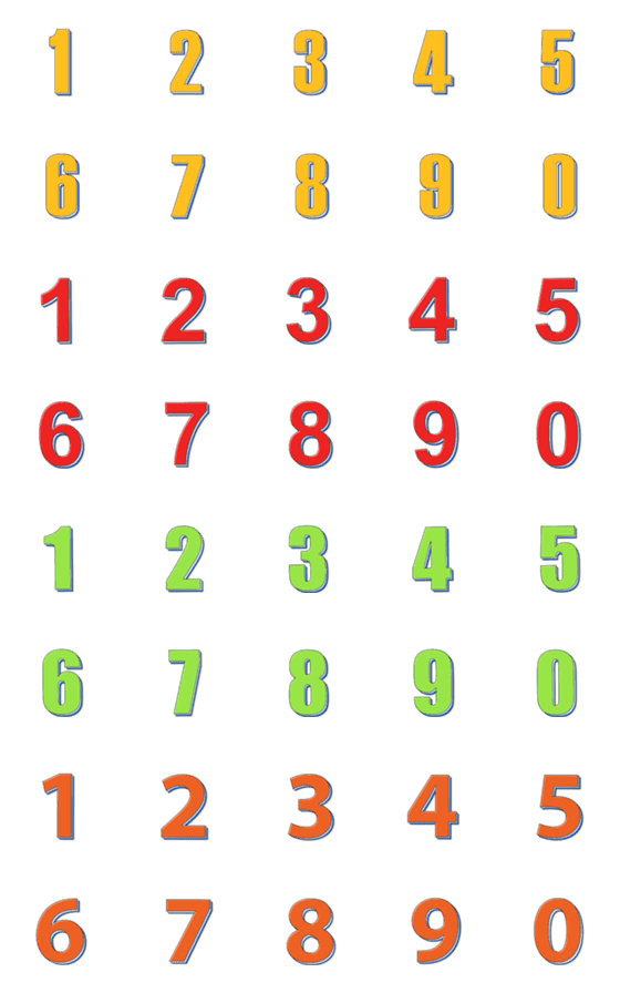[LINE絵文字]Number classic colour retro animationの画像一覧