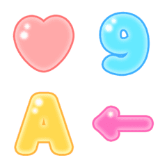 [LINE絵文字] カラフル ゼリー ♥ ABC 123 英語 数字の画像