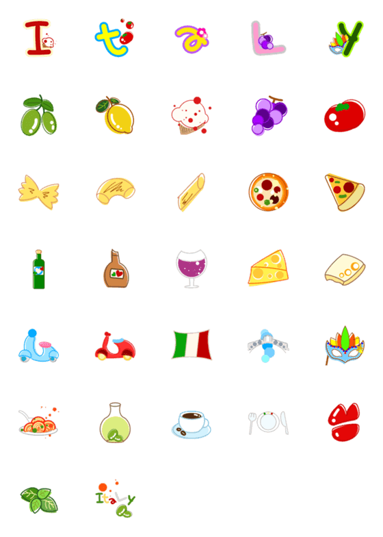 [LINE絵文字]イタリア ♡ Cute絵文字の画像一覧