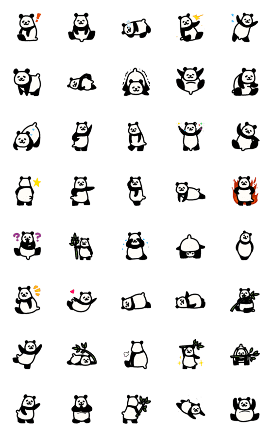 [LINE絵文字]▶︎動く！パンダの絵文字の画像一覧