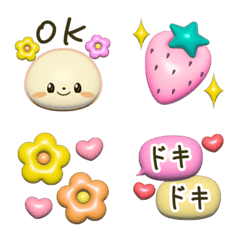 [LINE絵文字] ぷっくり絵文字★毎日使えるぷくぷく壁紙風の画像