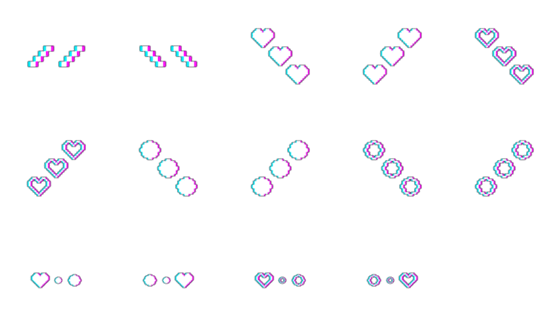 [LINE絵文字]Glitch Emoji - Pixel art Ver.4の画像一覧