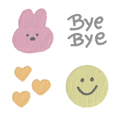 [LINE絵文字] くすみカラー♡ぽわぽわしてる絵文字42の画像