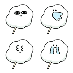 [LINE絵文字] シンプル わたあめ 日常会話の画像