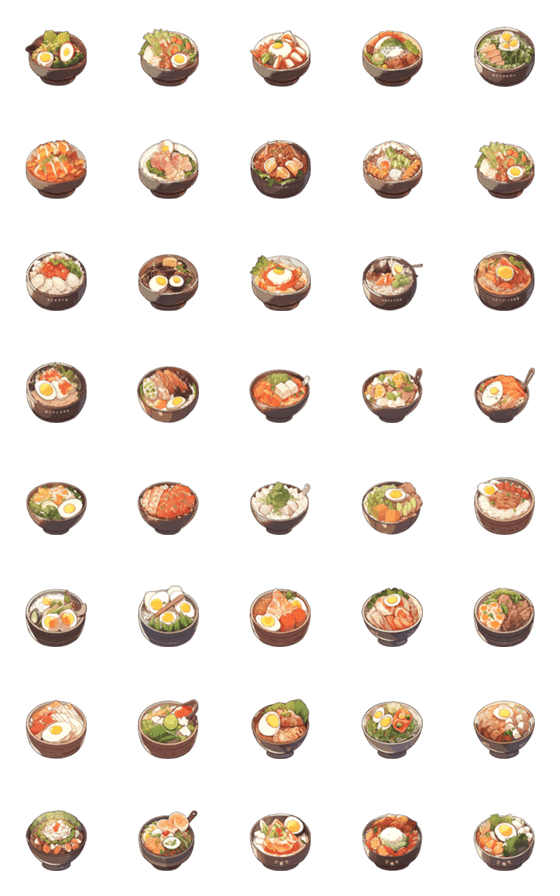 [LINE絵文字]日本の丼のかわいい小さな写真の画像一覧