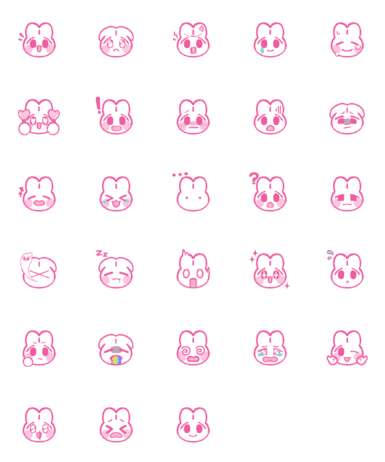 [LINE絵文字]Familiar Rabbit1の画像一覧