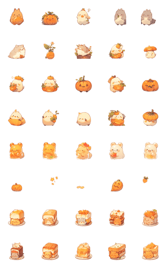 [LINE絵文字]Ai Somethings cute with pumpkins 0w0の画像一覧